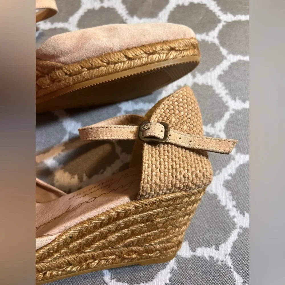 Tan Espadrille Wedge Shoes with Jute Heel Anthropologie brand Gainno md in Spain